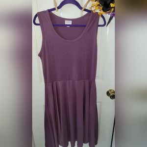 Vet fund sale!! EUC Lularoe purple sleeveless jumper dress with pockets Large